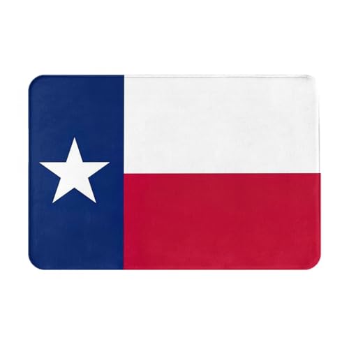 YKJJFVZ Fußmatte mit Texas-Flagge, für den Innen- und Außenbereich, Willkommensmatte mit Flanellstoff von YKJJFVZ