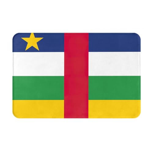 YKJJFVZ Türteppich mit zentralafrikanischer Flagge, für den Innen- und Außenbereich, Willkommensmatte mit Flanellstoff von YKJJFVZ
