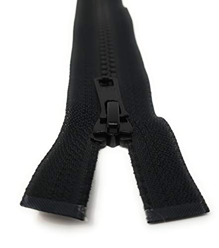 YKK teilbarer Reißverschluss mit Kunststoffzähnen und Zipper 580 Schwarz 46 cm für Jacken oder Motoradkleidung UVM. von YKK