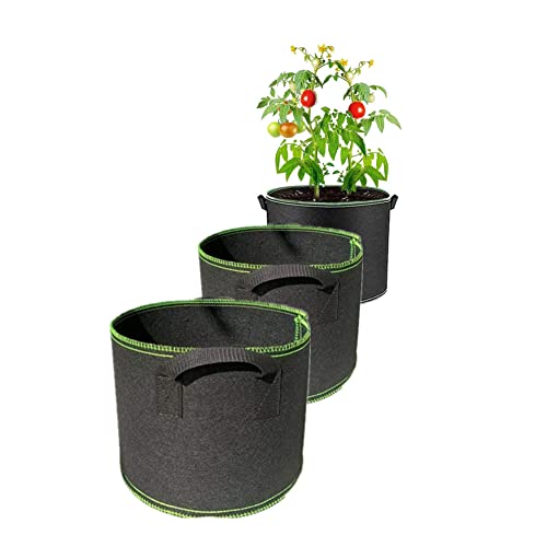 Plant Growing Bag, Pack of 3 Plant Bag with Handles, Reusable Plant Container Made of Non-Woven Fabric, Plant Pot for Vegetables, Potatoes, Tomatoes and Strawberries Container (5L 8L 15L) von YKKJ