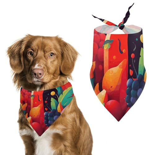 Bedruckter Haustier-Schal mit buntem Obst und Gemüse, Polyester, Einheitsgröße (70,1 x 30 cm) von YKLBV