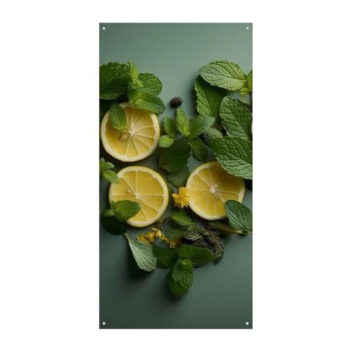 Geburtstags-Banner, mehrfarbig, Wimpelkette, Flaggen, hängende Dekoration, Minzblätter und Zitrone, feierlicher Jahrestag, Taufe, Türvorhang Geburtstags-Banner, mehrfarbig, Wimpelkette, Flaggen, hängende Dekoration, Minzblätter und Zitrone, feierlicher Jahrestag, Taufe, Türvorhang von YKLBV