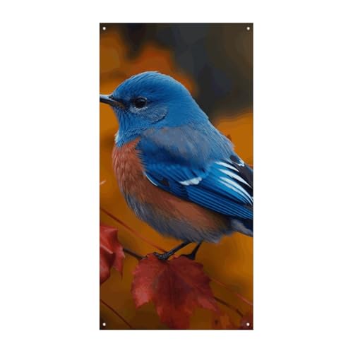 Geburtstags-Banner, mehrfarbig, Wimpelkette, Flaggen, hängende Dekoration, blauer Vogel und Blätter, feierlicher Jahrestag, Taufe, Türvorhang Geburtstags-Banner, mehrfarbig, Wimpelkette, Flaggen, hängende Dekoration, blauer Vogel und Blätter, feierlicher Jahrestag, Taufe, Türvorhang von YKLBV