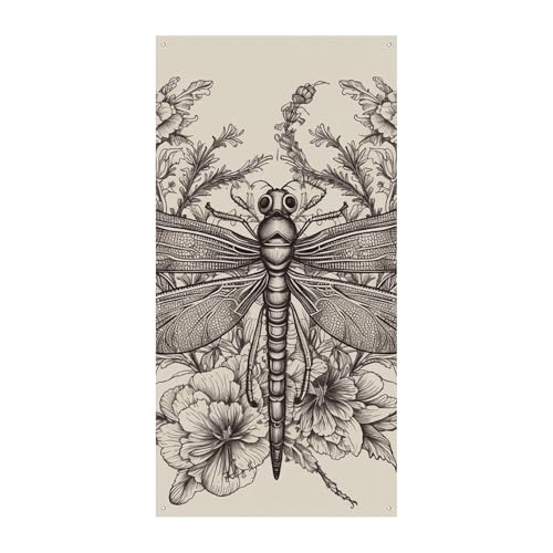 Geburtstags-Banner, mehrfarbig, Wimpelkette, Flaggen, hängende Dekoration, handgezeichnete, florale Libelle, Feier, Jahrestag, Taufe, Türvorhang Geburtstags-Banner, mehrfarbig, Wimpelkette, Flaggen, hängende Dekoration, handgezeichnete, florale Libelle, Feier, Jahrestag, Taufe, Türvorhang von YKLBV
