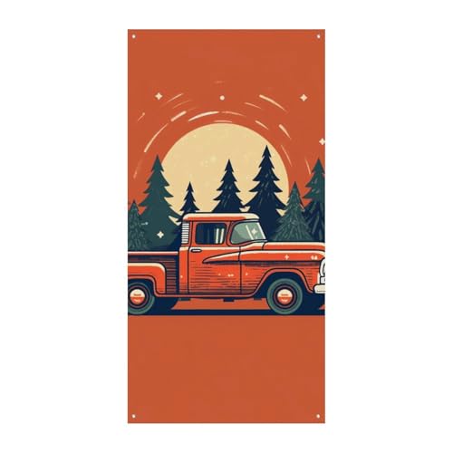 Geburtstags-Banner, mehrfarbig, Wimpelkette, Flaggen, hängende Dekoration, roter Pickup-Truck, zum Feiern, Jahrestag, Taufe, Türvorhang Geburtstags-Banner, mehrfarbig, Wimpelkette, Flaggen, hängende Dekoration, roter Pickup-Truck, zum Feiern, Jahrestag, Taufe, Türvorhang von YKLBV