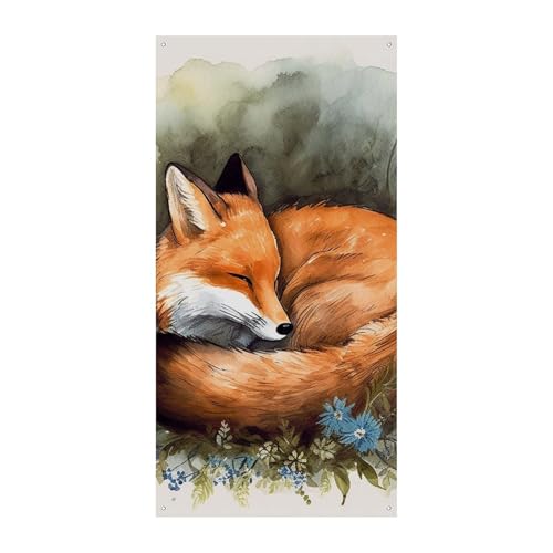 Geburtstags-Banner, mehrfarbig, Wimpelkette, Flaggen, hängende Dekoration, schlafender Fuchs, Feier, Jahrestag, Taufe, Türvorhang Geburtstags-Banner, mehrfarbig, Wimpelkette, Flaggen, hängende Dekoration, schlafender Fuchs, Feier, Jahrestag, Taufe, Türvorhang von YKLBV