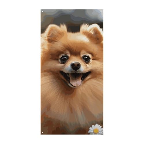 Geburtstagsbanner, mehrfarbig, Wimpelkette, Flaggen, hängende Dekoration, Zwergspitz, Hund, Feier, Jahrestag, Taufe, Türvorhang Geburtstagsbanner, mehrfarbig, Wimpelkette, Flaggen, hängende Dekoration, Zwergspitz, Hund, Feier, Jahrestag, Taufe, Türvorhang von YKLBV