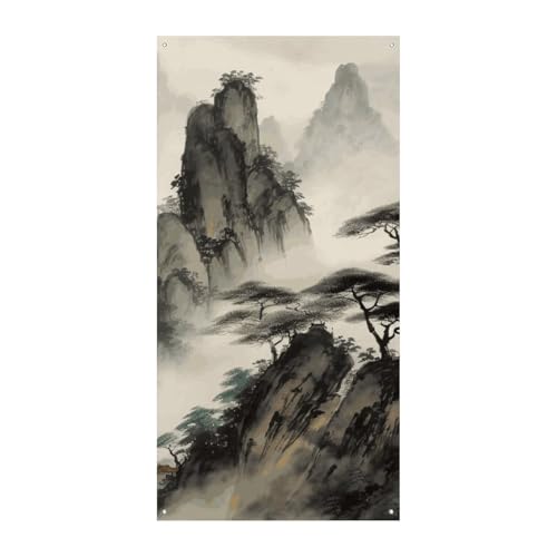 Geburtstagsbanner, mehrfarbig, Wimpelkette, Flaggen, hängende Dekoration, chinesische Landschaftsmalerei, Feier, Jahrestag, Taufe, Türvorhang Geburtstagsbanner, mehrfarbig, Wimpelkette, Flaggen, hängende Dekoration, chinesische Landschaftsmalerei, Feier, Jahrestag, Taufe, Türvorhang von YKLBV