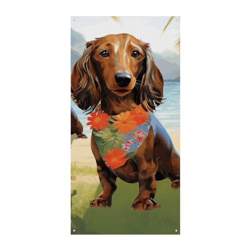 Geburtstagsbanner mehrfarbige Wimpelkette Flaggen hängende Dekoration Dackel tropische Malerei Kunst Feier Jahrestag Taufe Türvorhang Geburtstagsbanner mehrfarbige Wimpelkette Flaggen hängende Dekoration Dackel tropische Malerei Kunst Feier Jahrestag Taufe Türvorhang von YKLBV