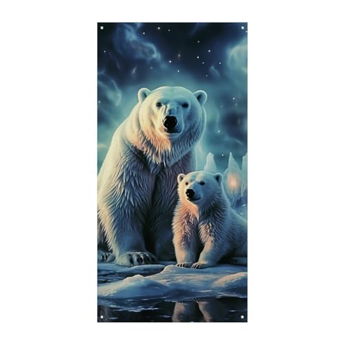 Geburtstagsbanner mehrfarbige Wimpelkette Flaggen hängende Dekoration Eisbären Nordlichter Feier Jahrestag Taufe Türvorhang Geburtstagsbanner mehrfarbige Wimpelkette Flaggen hängende Dekoration Eisbären Nordlichter Feier Jahrestag Taufe Türvorhang von YKLBV