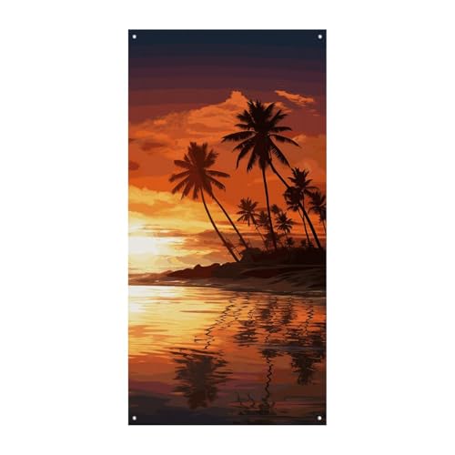 Geburtstagsbanner mehrfarbige Wimpelkette Flaggen hängende Dekoration Palme Sonnenuntergang Feier Jahrestag Taufe Türvorhang Geburtstagsbanner mehrfarbige Wimpelkette Flaggen hängende Dekoration Palme Sonnenuntergang Feier Jahrestag Taufe Türvorhang von YKLBV