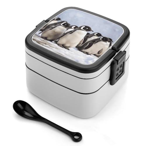 Lunchbox Erwachsene Bento Box Stapelbare Bento Box BPA Frei Junge Pinguine mit Schnee Lunchbox Lebensmittelbehälter Ideal für Mahlzeitvorbereitung, Arbeit und Unterwegs Lunchbox Erwachsene Bento Box Stapelbare Bento Box BPA Frei Junge Pinguine mit Schnee Lunchbox Lebensmittelbehälter Ideal für Mahlzeitvorbereitung, Arbeit und Unterwegs von YKLBV