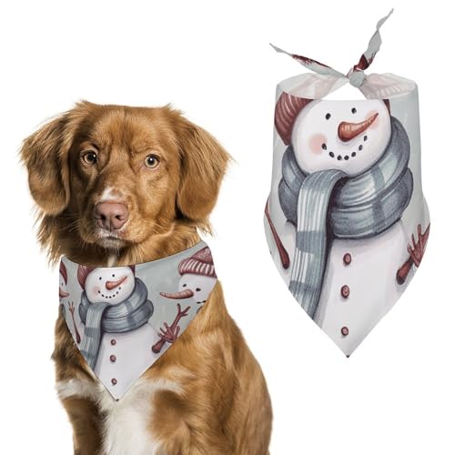Winter-Schal mit Schneemann-Motiv, bedruckt, Polyester, Dreieckstuch – Einheitsgröße (70,1 x 30 cm) von YKLBV