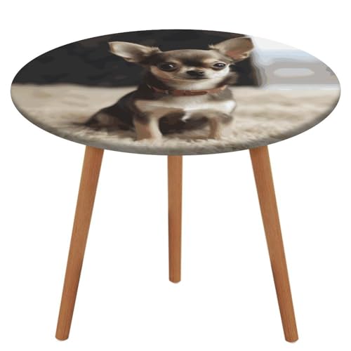 YKLBV Dekorative runde Tischdecken, niedliche Chihuahua-Tischdecke mit elastischem Rand, wasserdichte Wärmeisolierung für Küche, Esszimmer YKLBV Dekorative runde Tischdecken, niedliche Chihuahua-Tischdecke mit elastischem Rand, wasserdichte Wärmeisolierung für Küche, Esszimmer von YKLBV