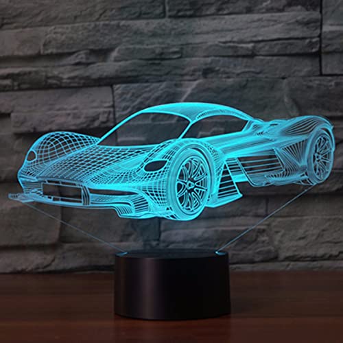 PONLCY Auto Led Nachtlicht, 7 Farben 3D Illusion Lampe, USB Touch Switch Schreibtischlampe, Schlafzimmer Dekoration Tischleuchten Lichter für Kinder Weihnachten Geburtstag Geschenke von PONLCY