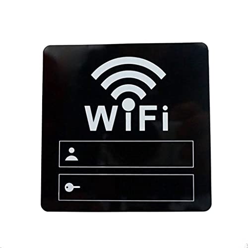 10 cm WIFI-Schild, 3D-Wandaufkleber aus Acrylspiegel, wiederbeschreibbares Konto und Passwort, for die Beschilderung im öffentlichen Geschäft(Black) von YKMYXZ