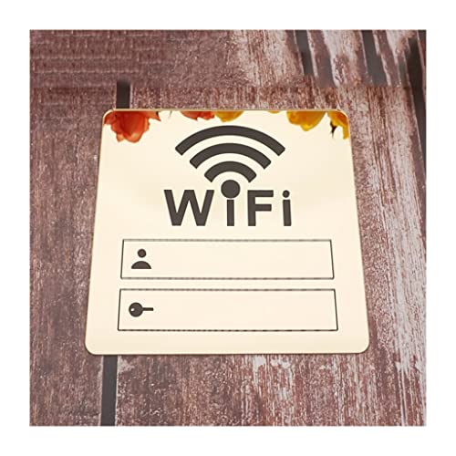 10 cm WIFI-Schild, 3D-Wandaufkleber aus Acrylspiegel, wiederbeschreibbares Konto und Passwort, for die Beschilderung im öffentlichen Geschäft(Mirror Gold) von YKMYXZ