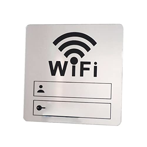 10 cm WIFI-Schild, 3D-Wandaufkleber aus Acrylspiegel, wiederbeschreibbares Konto und Passwort, for die Beschilderung im öffentlichen Geschäft(Mirror Silver) von YKMYXZ