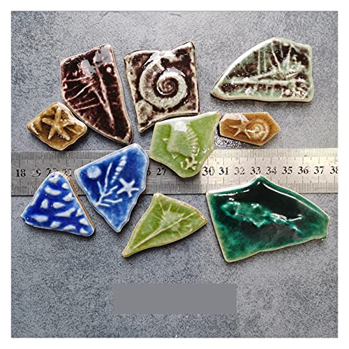 100 g 200 DIY Keramikmosaikfragmente in unregelmäßiger Form, freies Steinporzellanstück, handgefertigtes Material, Collage, kleine Fliesen(200g) von YKMYXZ