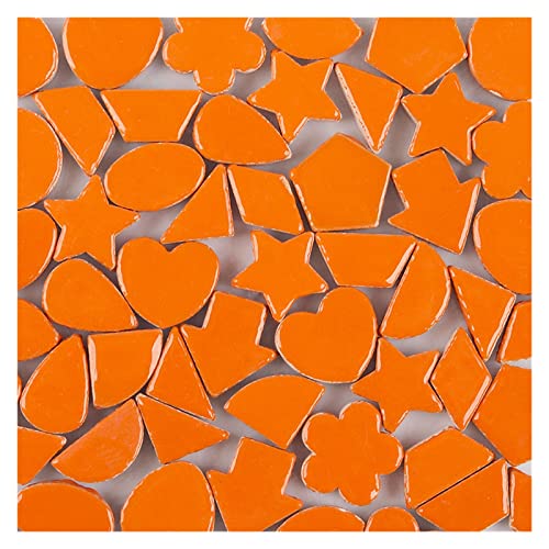 100 g unregelmäßige Keramik-Mosaikfliesen, mehrfarbig, Stern-Mond-Porzellan-Mosaikfliesen, DIY-Mosaikherstellung for Handwerk, Hobby, Kunst, Dekoration(Oranje) von YKMYXZ