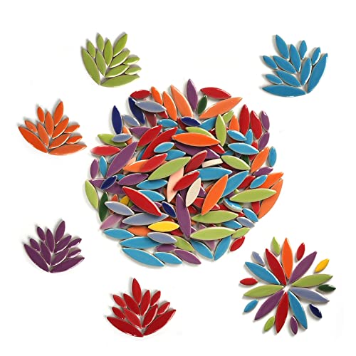 100 g unregelmäßige Keramik-Mosaikfliesen, mehrfarbige Blütenblatt-Mosaikfliesen, DIY-Mosaikherstellungssteine ​​für Handwerk, Hobby, Kunst, Wanddekoration(Multi Color) von YKMYXZ
