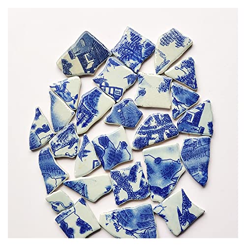 100 g unregelmäßige Mosaikfliesen, Keramik-Mosaikfliesen, blau-weiße Keramikstücke for die Mosaikherstellung, DIY, Hobby, Wandhandwerk, Dekoration(12) von YKMYXZ