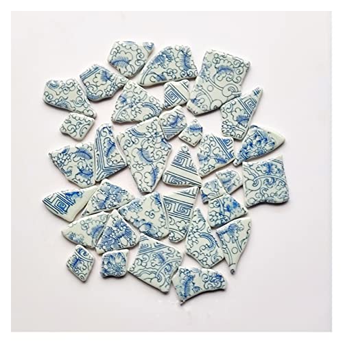 100 g unregelmäßige Mosaikfliesen, Keramik-Mosaikfliesen, blau-weiße Keramikstücke for die Mosaikherstellung, DIY, Hobby, Wandhandwerk, Dekoration(9) von YKMYXZ