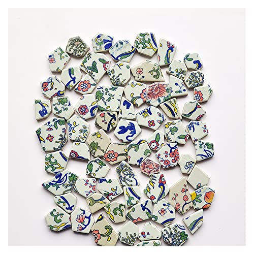 100 g unregelmäßige Mosaikfliesen, Keramik-Mosaikfliesen, blau-weiße Keramikstücke for die Mosaikherstellung, DIY, Hobby, Wandhandwerk, Dekoration(Blue) von YKMYXZ
