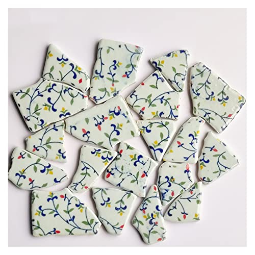 100 g unregelmäßige Mosaikfliesen, Keramik-Mosaikfliesen, blau-weiße Keramikstücke for die Mosaikherstellung, DIY-Hobby, Wanddekoration(Blue) von YKMYXZ