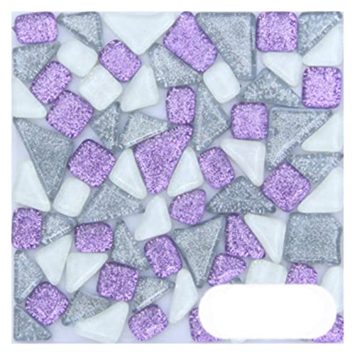 100 unregelmäßige Glasmosaikfliesen, mehrfarbige Glitzer-Mosaikstücke for die DIY-Mosaikherstellung, Basteln, Hobby, Kunst, Heim-Wanddekoration(10) von YKMYXZ