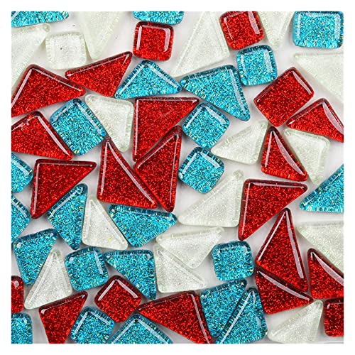 100 unregelmäßige Glasmosaikfliesen, mehrfarbige Glitzer-Mosaikstücke for die DIY-Mosaikherstellung, Basteln, Hobby, Kunst, Heim-Wanddekoration(5) von YKMYXZ