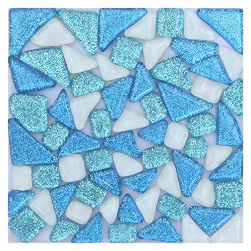 100 unregelmäßige Glasmosaikfliesen, mehrfarbige Glitzer-Mosaikstücke for die DIY-Mosaikherstellung, Basteln, Hobby, Kunst, Heim-Wanddekoration(8) von YKMYXZ