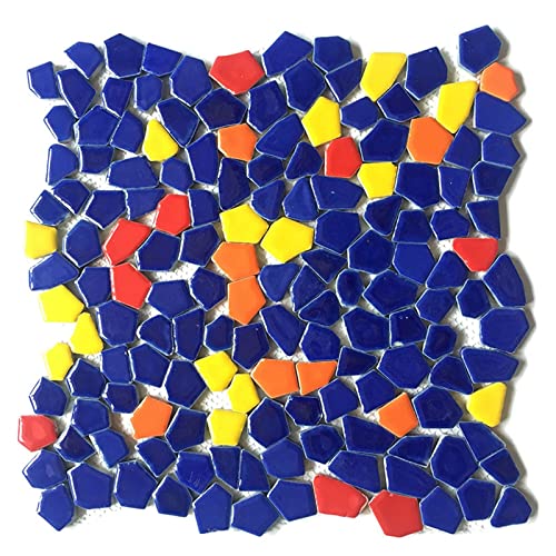 200 g Keramik-Mosaikfliesen in gemischten Farben, unregelmäßige geometrische Mosaikstücke for die DIY-Mosaikherstellung, Basteln, Hobbykunst, Heimwanddekoration(7) von YKMYXZ