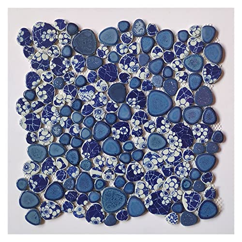 200 g unregelmäßige Keramik-Mosaikfliesen, blaue und weiße Porzellan-Mosaikfliesen, DIY-Mosaikherstellung for Handwerk, Hobby, Kunst, Wanddekoration(10) von YKMYXZ