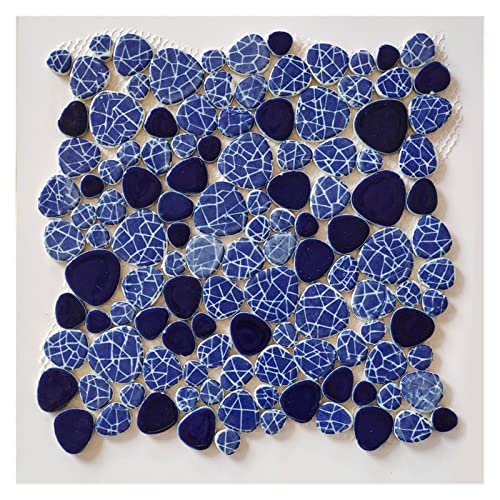 200 g unregelmäßige Keramik-Mosaikfliesen, blaue und weiße Porzellan-Mosaikfliesen, DIY-Mosaikherstellung for Handwerk, Hobby, Kunst, Wanddekoration(15) von YKMYXZ