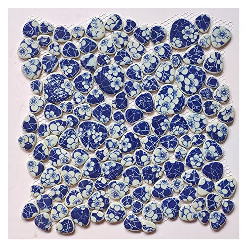 200 g unregelmäßige Keramik-Mosaikfliesen, blaue und weiße Porzellan-Mosaikfliesen, DIY-Mosaikherstellung for Handwerk, Hobby, Kunst, Wanddekoration(5) von YKMYXZ