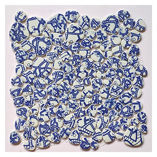 200 g unregelmäßige Keramik-Mosaikfliesen, blaue und weiße Porzellan-Mosaikfliesen, DIY-Mosaikherstellung for Handwerk, Hobby, Kunst, Wanddekoration(6) von YKMYXZ