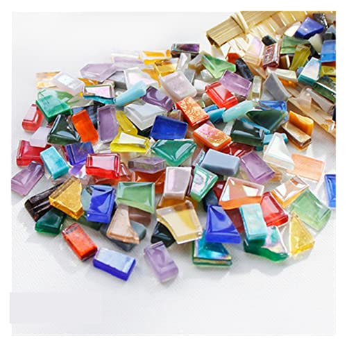 250 g Mischfarben-Mosaikfliesen aus Kristallglas mit Spiegel, unregelmäßige Form, Mosaikstein, DIY-Kunsthandwerksmaterialien(A) von YKMYXZ