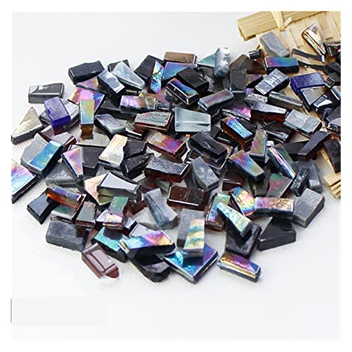 250 g Mischfarben-Mosaikfliesen aus Kristallglas mit Spiegel, unregelmäßige Form, Mosaikstein, DIY-Kunsthandwerksmaterialien(E) von YKMYXZ