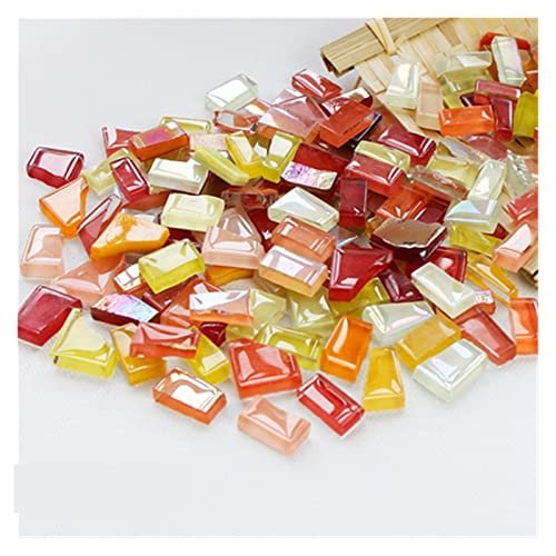 250 g Mischfarben-Mosaikfliesen aus Kristallglas mit Spiegel, unregelmäßige Form, Mosaikstein, DIY-Kunsthandwerksmaterialien(L) von YKMYXZ