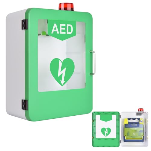 AED-Erste-Hilfe-Schrank, AED-Defibrillator-Wandschrank, AED-Defibrillator-Aufbewahrungsschrank mit Schlüssel und Alarm, transparentes Anzeigefenster von YKMYXZ