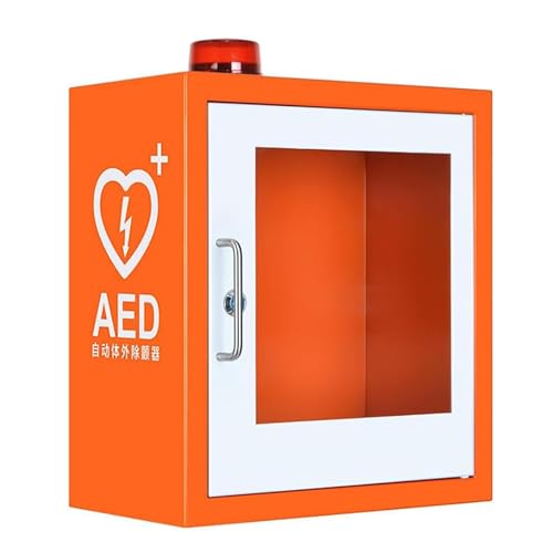 AED-Erste-Hilfe-Schrank, Wandmontierter AED-Defibrillator-Aufbewahrungsschrank for Herz-Erste-Hilfe-Defibrillationsalarmbox mit Schlüssel und Alarm von YKMYXZ