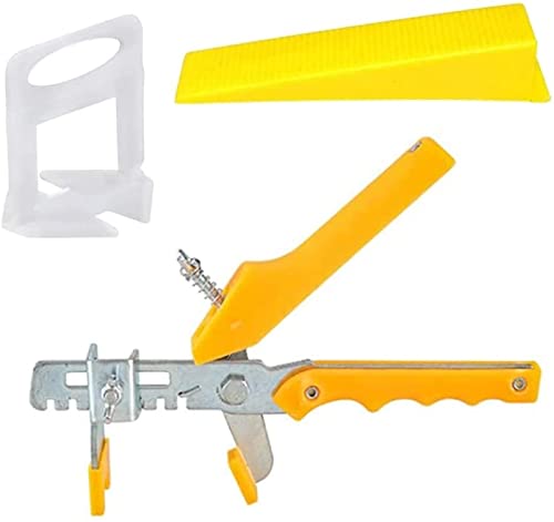 Fliesenausgleich， 100 Stück 3 mm Fliesenabstandshalter, Nivellierklammern, Nivellierkeile, 1 Bodenfliesenzange, for die Installation von Boden- und Wandfliesen von YKMYXZ