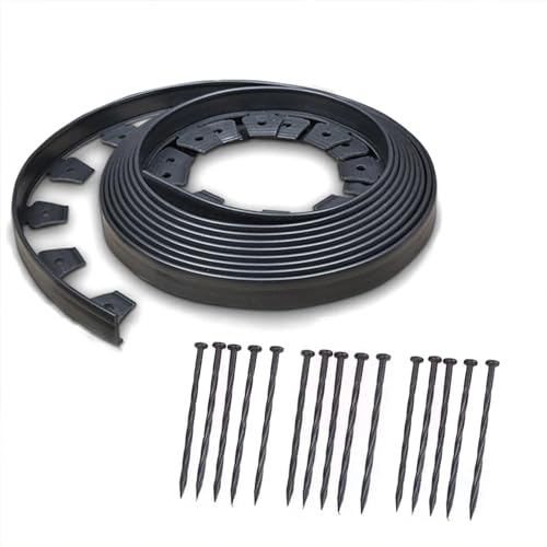Gartenumrandung Ideen for Gartenzäune, Rasenkanten-Set, 5,1 m, inklusive 15 Spikes, Kunststoff-Gartenkanten Gartenumrandung Ideen for Gartenzäune, Rasenkanten-Set, 5,1 m, inklusive 15 Spikes, Kunststoff-Gartenkanten von YKMYXZ