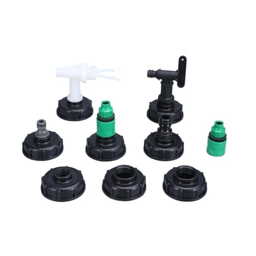 Gewindeanschluss, 1/2 Zoll S60x6 Gewinde Kunststoff IBC Tank Tap 15mm Adapter mit Schaltventil Wassertank Armaturen 1 Stück(1) von YKMYXZ