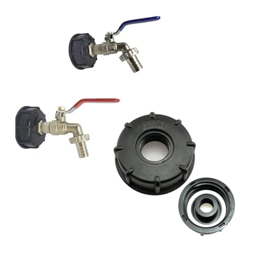 Gewindeanschluss, IBC Tank Tap Adapter S60 * 6 Grob Gewinde zu 1/2'' 3/4'' 1 "Anschluss Ersatz Ventil 1Pc(A) von YKMYXZ