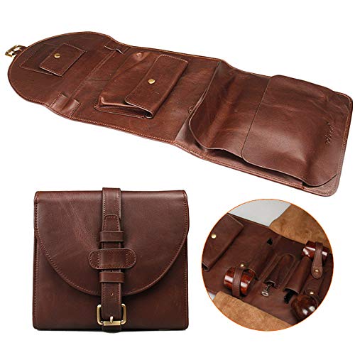 Pfeifentasche, Pfeifentasche for Aufbewahren der Frische – Pfeifenwerkzeug-Organizer Leder-Tabaktasche for 3 Pfeifen Schlichte Mode von YKMYXZ