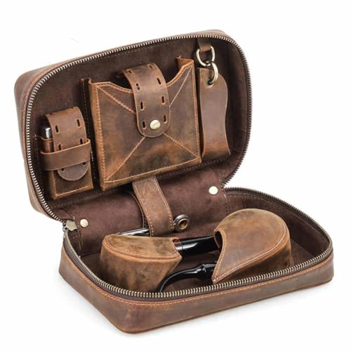 Pfeifentasche, Tragbarer Tabakpfeifenbeutelhalter, multifunktionale tragbare Pfeifentasche aus Leder for die Reise als Geschenk for Männer Pfeifentasche, Tragbarer Tabakpfeifenbeutelhalter, multifunktionale tragbare Pfeifentasche aus Leder for die Reise als Geschenk for Männer von YKMYXZ