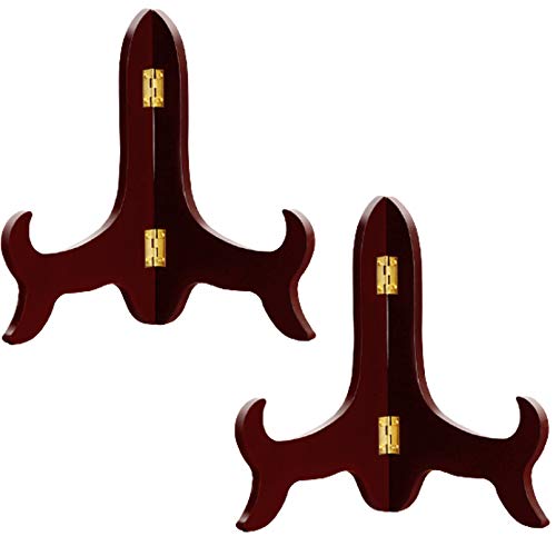 Plattenständer， 2 Packungen Holzteller und Staffeleien, Tellerhalter for Präsentieren von Bildern, orientalische Möbel, for Hochzeiten, Heimreden(6inch) von YKMYXZ