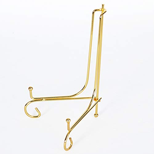 Plattenständer， Goldfarbener kleiner Staffelei-Tellerhalter aus Eisen, Mel-Displays for Karten, Fotoalben, Orativplatten, Kunstwerke, Fotohalter und for die Heimdekoration(5inch) von YKMYXZ